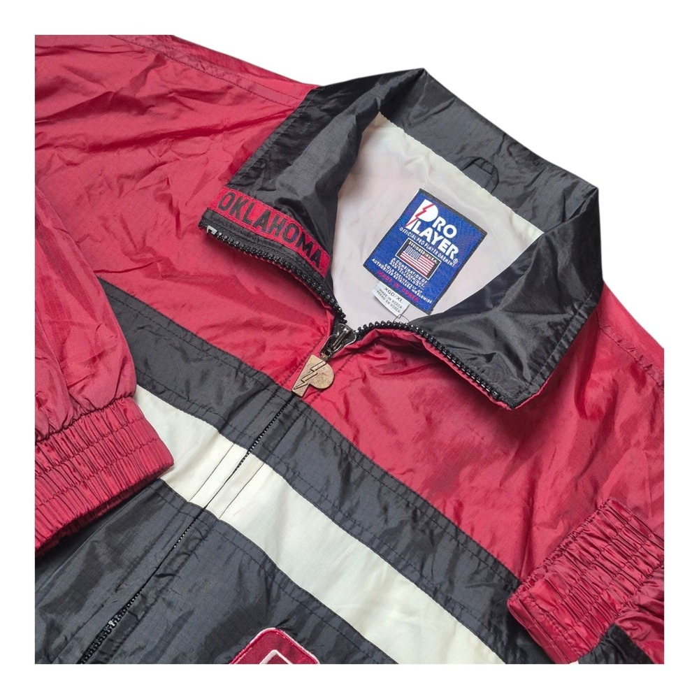 VTG‎ Pro Player Men's XL Oklahoma Sooners Full Zip Windbreaker Jacket NCAA 90s